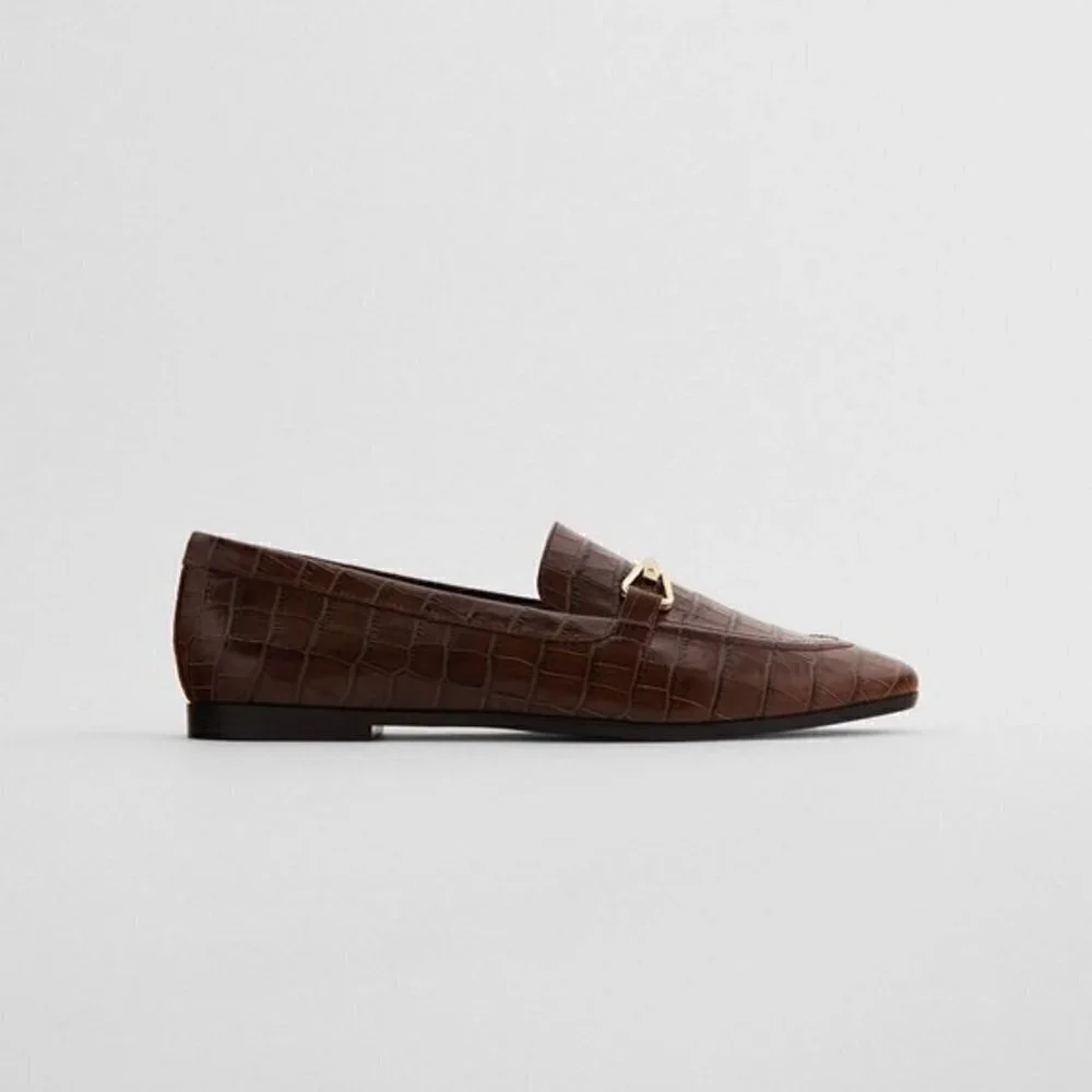 ZARA Animal Print Leather Loafers - Picture 13 of 13